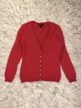 Jessica 100% Cashemere Cardigan- Cherry Red